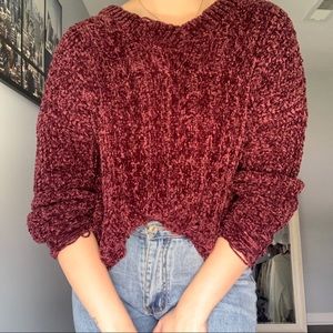 Trendy velvet sweater